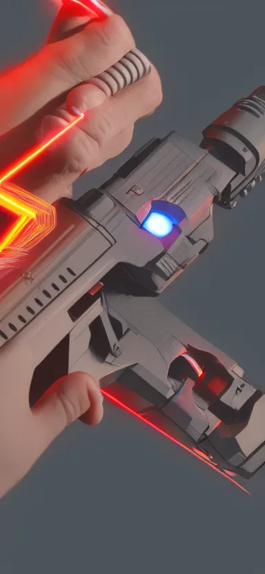 Prompt: “ hand holding laser gun, cinematic, digital art, unreal engine 5 render, award winning ”