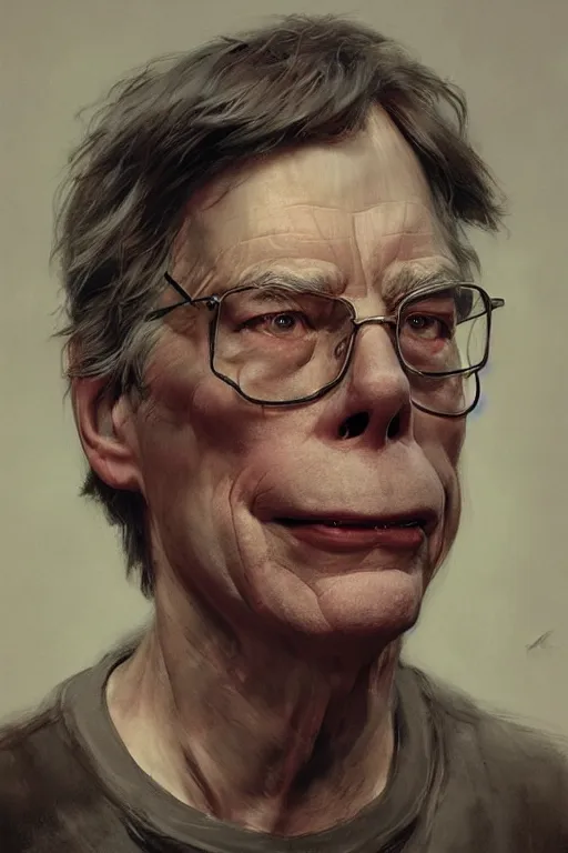 Image similar to Portrait of stephen king as hillbilly intricate, highly detailed, smooth, artstation, digital illustration by Ruan Jia and Mandy Jurgens and Artgerm and Wayne Barlowe and Greg Rutkowski and Zdislav Beksinski