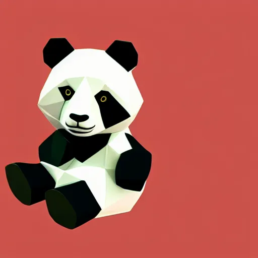 Prompt: panda, low poly, isometric, 3D render, white background