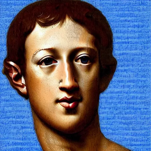 Prompt: Mark Zuckerberg, by Leonardo da Vinci in the style of the Mona Lisa