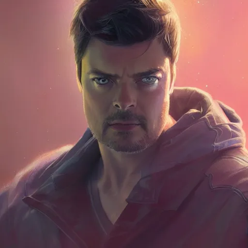 Prompt: , karl urban with laser eyes, highly detailed, digital painting, artstation, concept art, smooth, sharp focus, illustration, cinematic lighting, art by artgerm and greg rutkowski and alphonse mucha