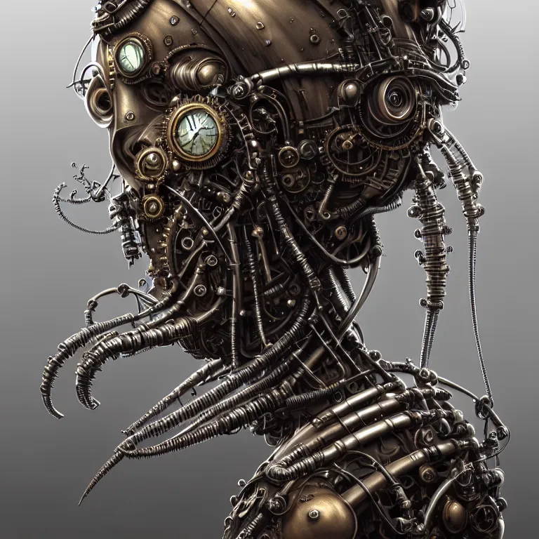 Image similar to steampunk cybernetic biomechanical ant, 3 d model, unreal engine realistic render, 8 k, micro detail, intricate, elegant, highly detailed, centered, digital painting, artstation, smooth, sharp focus, illustration, artgerm, tomasz alen kopera, wlop