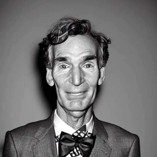 Prompt: bill nye methed out mugshot