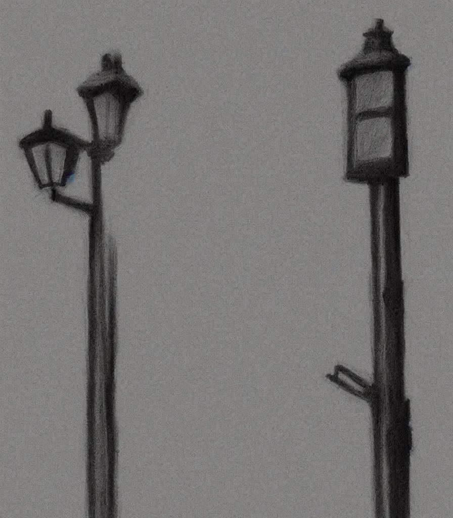 Prompt: charcoal concept sketch matte painting urban decay stoplight streetlight silhouette figure