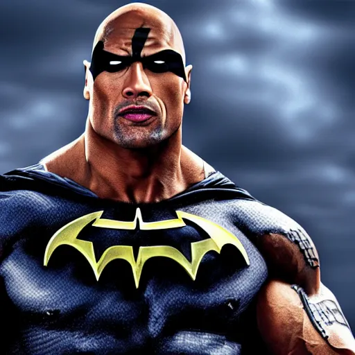 Image similar to Dwayne Johnson as Batgirl digital art 4k detailed super realistic