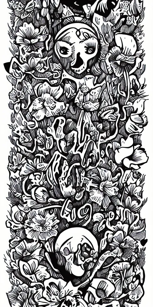 Image similar to mcbess illustration of beautiful flowers