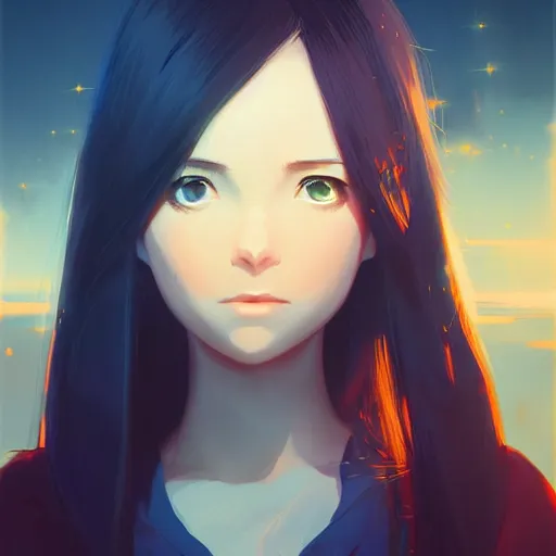 Image similar to pretty girl portrait, dramatic lighting, digital painting, arcane magic, by makoto shinkai and ilya kuvshinov, rossdraws, illustration, fantasy