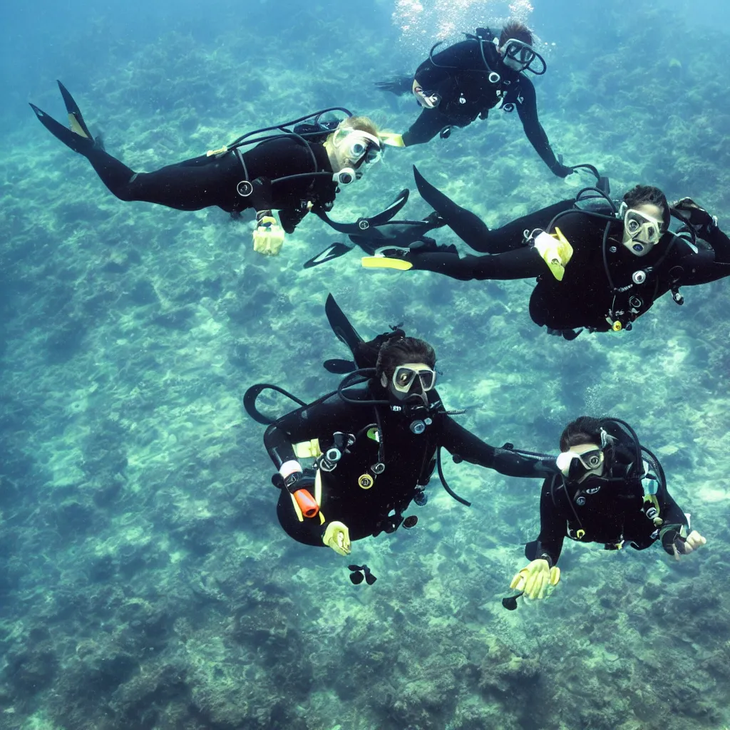 Prompt: a scubadiver in the sky