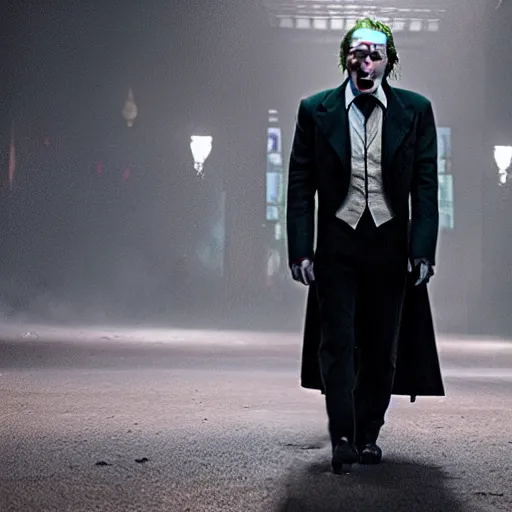 Image similar to film still of Nicolas Cage as joker in the new Joker movie