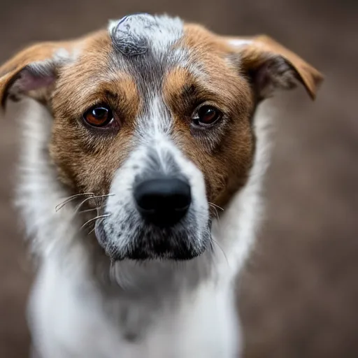 Image similar to ultra detailed photo of a dog with water fur