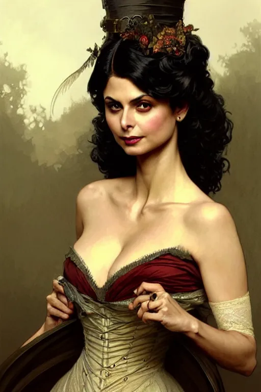 Prompt: Morena Baccarin dressed in Victorian fashion, D&D, fantasy, intricate, elegant, highly detailed, digital painting, artstation, concept art, matte, sharp focus, illustration, art by Artgerm and Greg Rutkowski and Alphonse Mucha