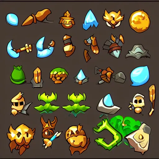 a dofus game assets spritesheet, magic spells and | Stable Diffusion ...