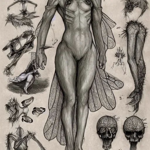 Image similar to fairy anatomy reference sheet,