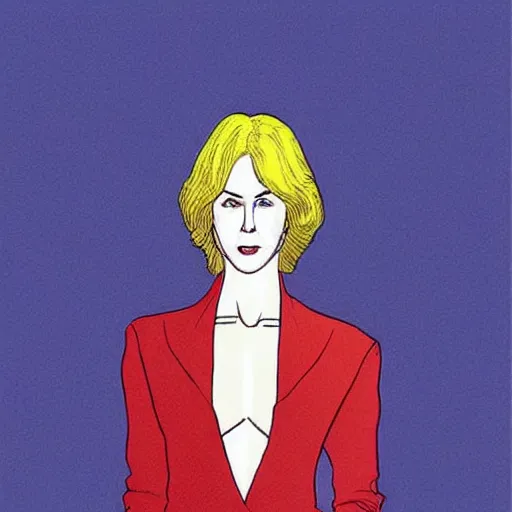 Image similar to “ nicole kidman retro minimalist portrait by jean giraud, moebius starwatcher comic, 8 k ”