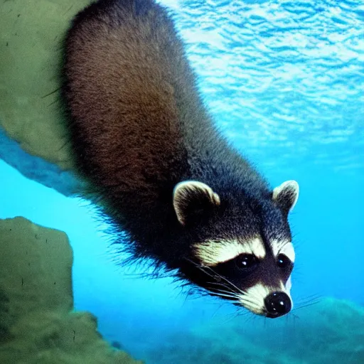 Image similar to photo of newly discovered mysterious deep sea raccoon in the marianas trench