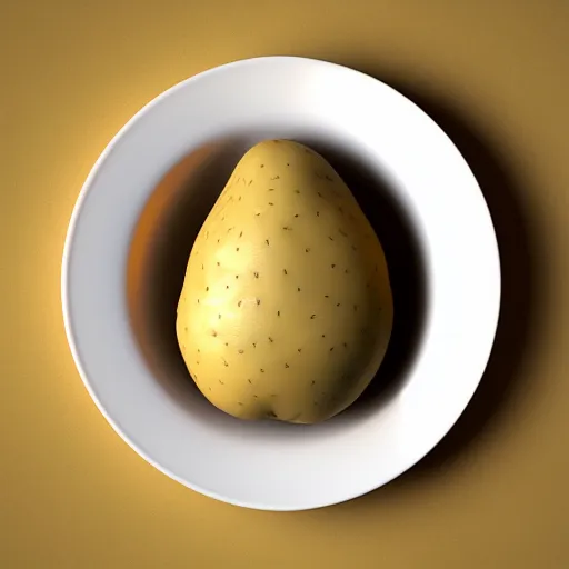 Prompt: 3 d rendered potato with adorable face