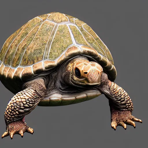 Prompt: high res humanoid tortoise character
