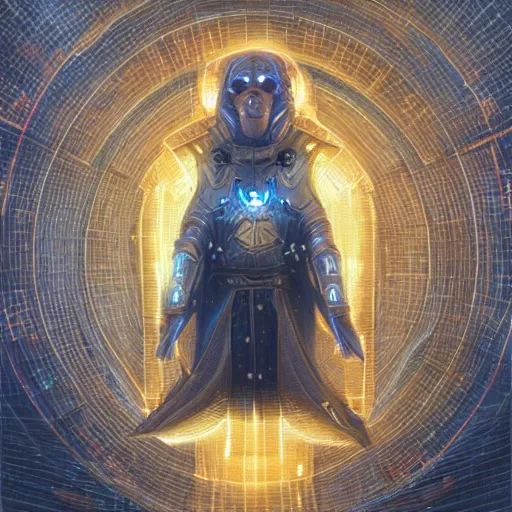 Image similar to medieval paladin knight armor anthropomorphic shiba inu scifi kirlian photography electric field glowing, cyberpunk, portrait art by donato giancola and greg rutkowski, realistic face, kirlian field, glowing in tesla electricity visible magnetic field, digital art, trending on artstation, symmetry