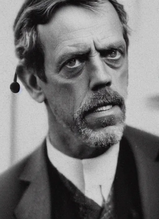 Prompt: an old photo from 1 9 2 0 of hugh laurie as a doctor, grain, sharp, photo, 4 k