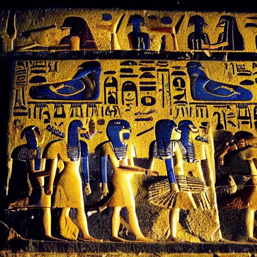 Image similar to emoji hieroglyphs found in a tomb in Egypt