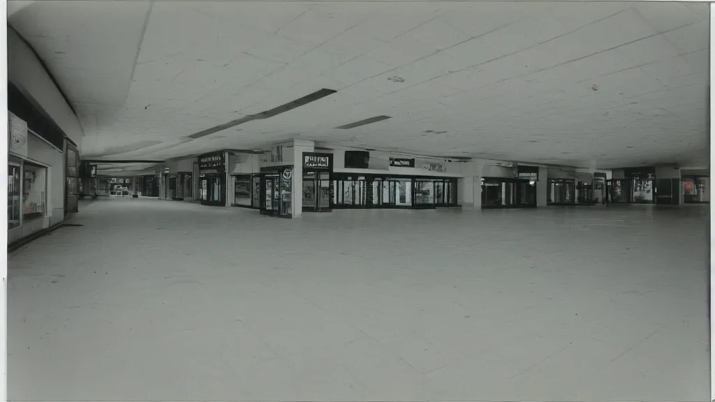 Image similar to Beautiful Photograph of a liminal polaroid of an empty mall