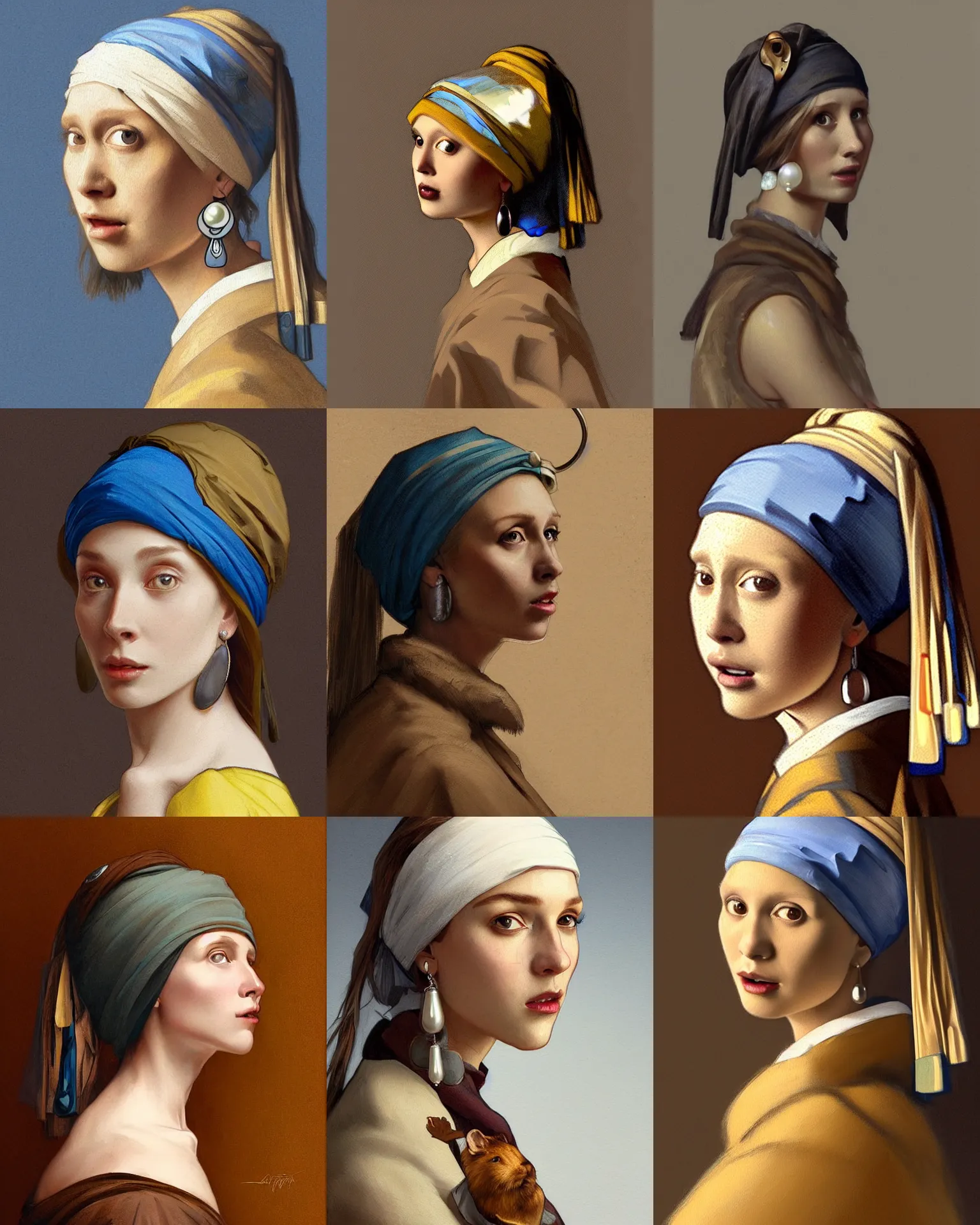 Prompt: beautiful illustration of anthropomorphic Gopher looking sideways with a Pearl Earring, highly detailed, digital painting, artstation, concept art, sharp focus, illustration, art by artgerm and greg rutkowski and alphonse mucha