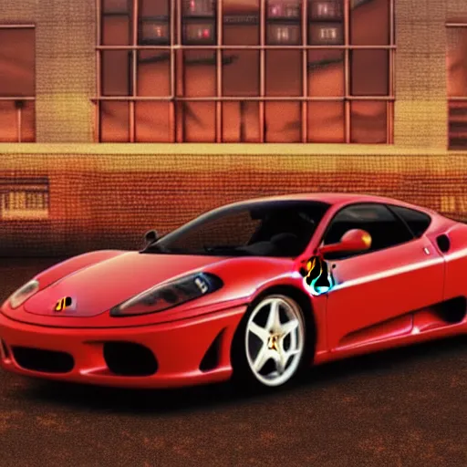 Image similar to 2 0 0 6 red ferrari 3 6 0 modena during golden hour, view of new york in warm light, highly detailed, artstation, concept art