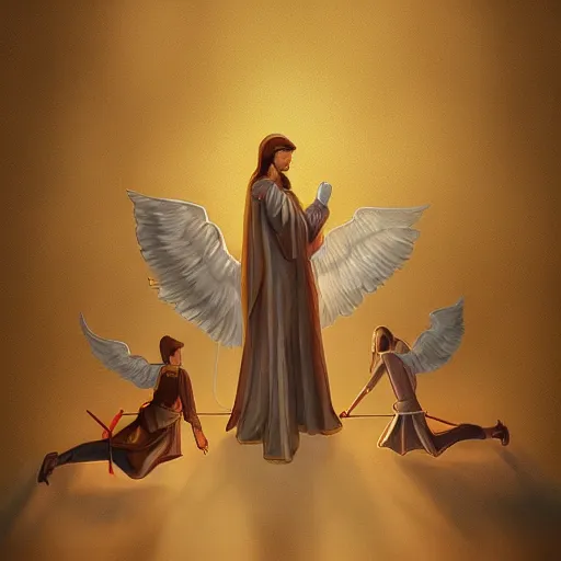 pictures of man angels in heaven