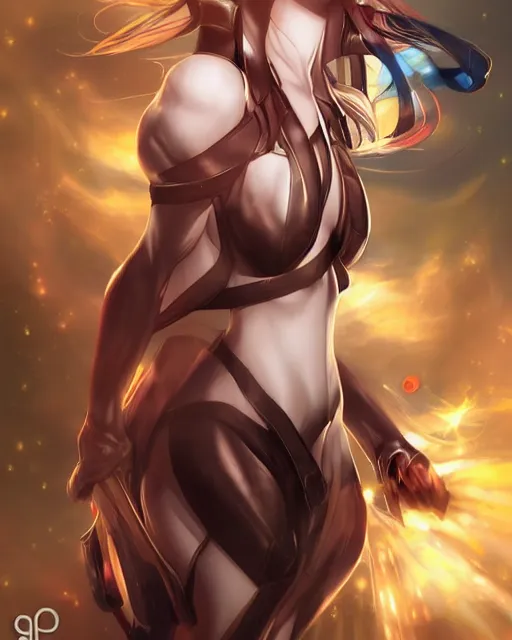 Image similar to The successful warrior is the average man with laser-like focus, artwork by artgerm, anime, elegant, seductive, full shot, wide-shot, long-shot