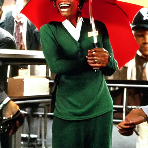 Image similar to Samuel L. Jackson as Ruby Rod from The Firth Element movie, 9 to 5, super green, bzzzzz!