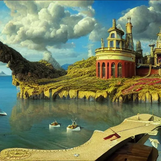 Image similar to paint surrealist 🚢, ferdinand knab, high definition and detailed 4 k