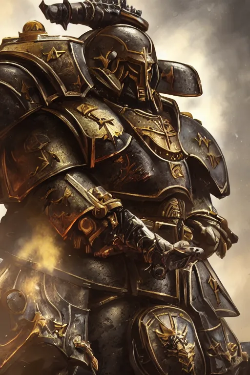 Image similar to armor portrait heros warhammer 4 0 k horus heresy fanart - the primarchs emperor by johannes helgeson animated with vfx concept artist & illustrator global illumination ray tracing hdr fanart arstation zbrush central hardmesh 8 k octane renderer