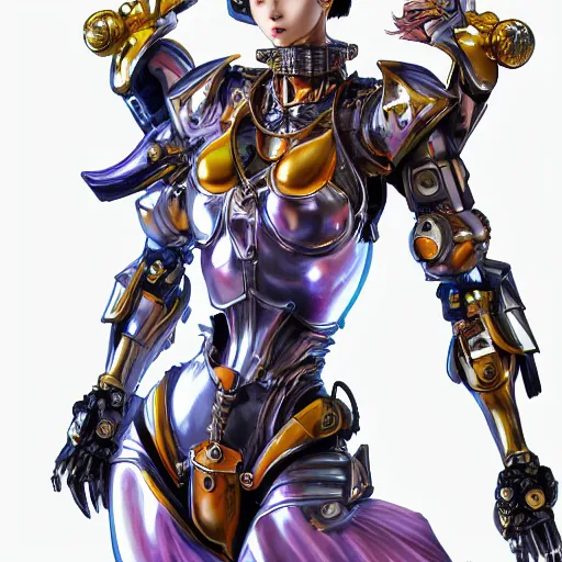 Image similar to studio portrait of lawful good colorful female holy mecha paladin absurdly beautiful, elegant, young sensual graceful woman, ultrafine hyperrealistic detailed face illustration by kim jung gi, irakli nadar, intricate linework, sharp focus, bright colors, matte, octopath traveler, final fantasy, unreal engine highly rendered, global illumination, radiant light, intricate environment