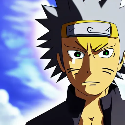 Image similar to Rick Sanchez in Naruto 4K detailed Digital art