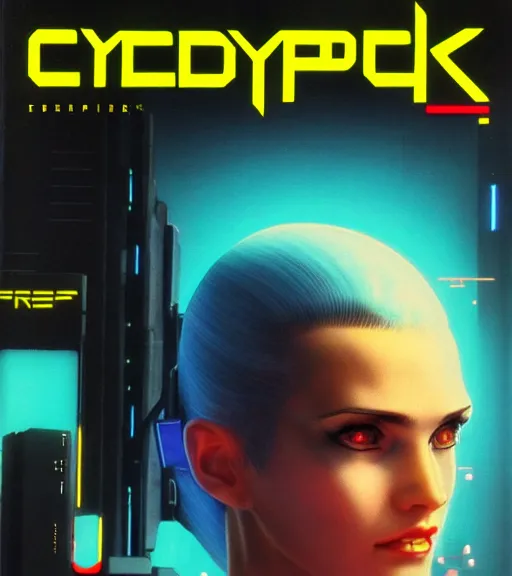 Image similar to cable plugged into cyberdeck, into head, very very beautiful cyberpunk woman, computer, 1 9 7 9 omni magazine cover, style by vincent di fate, cyberpunk 2 0 7 7, very coherent, detailed, 4 k resolution, unreal engine, daz