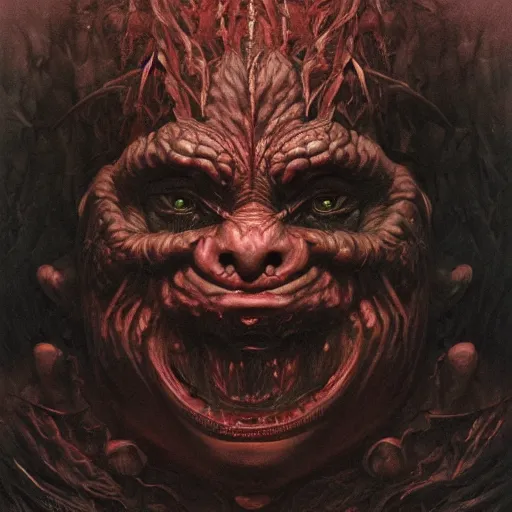 Image similar to An evil cabbage patch doll demon, fullbody, intricate, horror, highly detailed, artstation, concept art, smooth, sharp focus, illustration, art by greg rutkowski and orientalism and bouguereau and Zdzislaw Beksinski, good clear quality, lighting, biology, symmetrical artwork, perfect face, 135 mm, cinematic, hyper realism, high detail, octane render, 8k, chrome accents