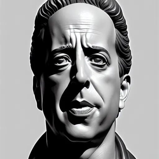 Prompt: ultra realistic illustration, a statue of glorious god jerry seinfeld, intricate, elegant, highly detailed, digital painting, artstation, concept art, smooth, sharp focus, illustration, art by artgerm and greg rutkowski and alphonse mucha