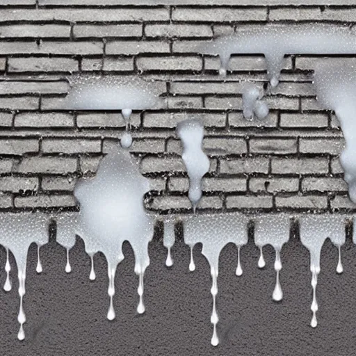 Image similar to hyper realistic photo of urine dripping down a wall