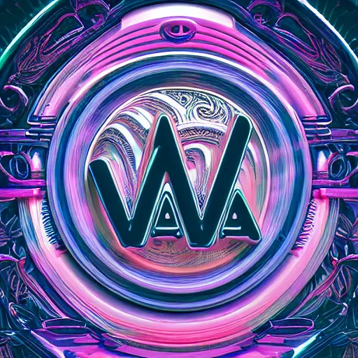 Image similar to a and w vaporwave logo, digital art, cosmic, 3 d high definition, trending on art station, photorealistic, high resolution, 8 k, octane, hyper detailed, insane details, intricate, elite, ornate, elegant trend, highly detailed and intricate, sharp focus, photography, unreal engine