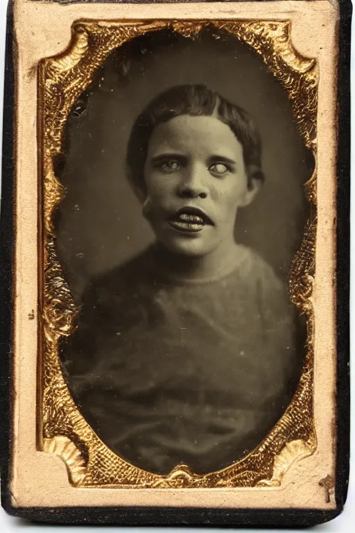 Image similar to a tintype photo of a friendly monster