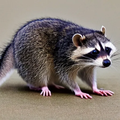 Prompt: a rat-raccoon hybrid