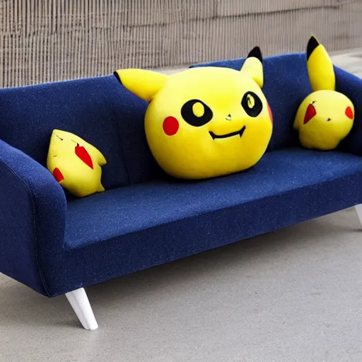 Prompt: a sofa in style of pikachu , photo 4k,