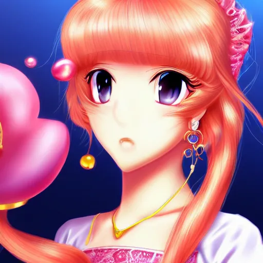 Image similar to princess peach, beautiful portrait, Danbooru, anime, HD wallpaper, detailed, digital art