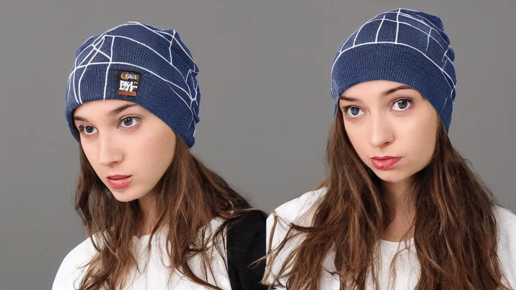 Image similar to cringecore scholastic irregular polygon beanie