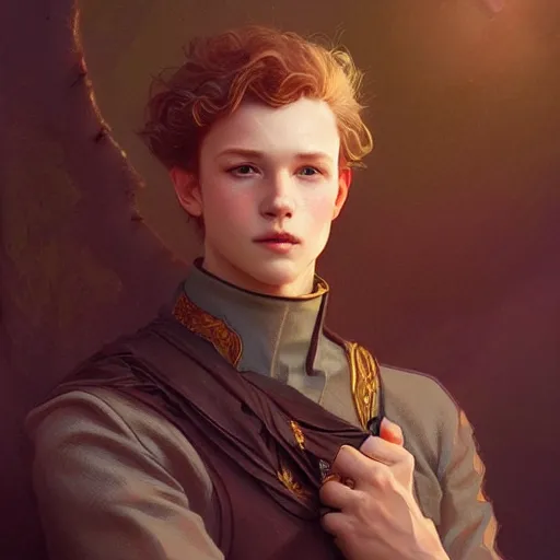 Image similar to beautiful natural Prince Patrick Gibson, intricate, elegant, highly detailed, digital painting, artstation, concept art, smooth, sharp focus, illustration, art by artgerm and greg rutkowski and alphonse mucha and loish and WLOP