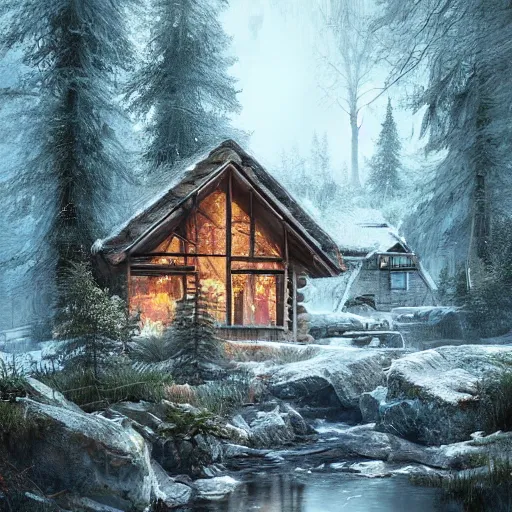 Image similar to a cabin in the woods by Klaus Wittmann