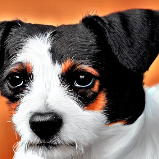 Prompt: the cutest jack russell terrie. close up, sharp edges, focused, ultra detailed hair, elegant, perfect photo, masterpiece, portrait,