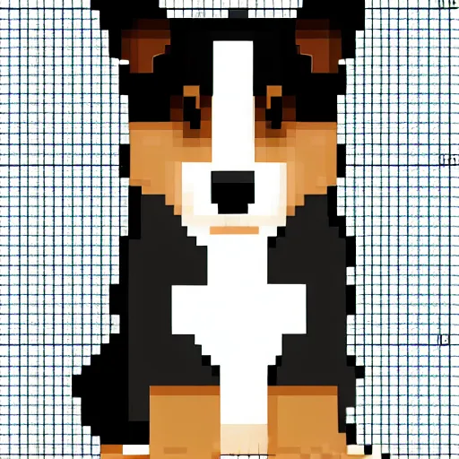 Prompt: cute collie puppy, pixelart