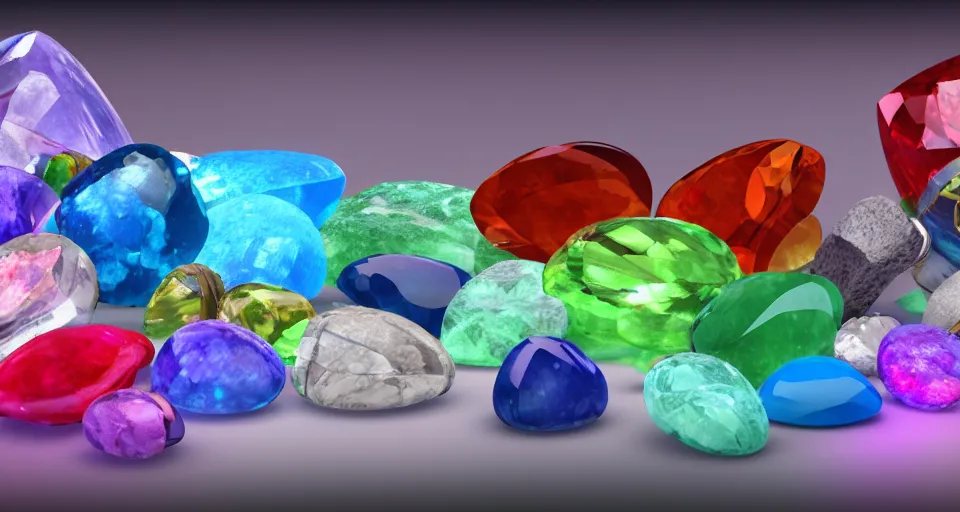 Prompt: gemstones, colorful, refraction, acoustic , highly detailed, 8k post-processing highly detailed, rendered by octane engine