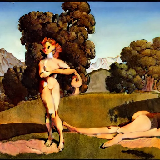 Prompt: art by maxfield parrish